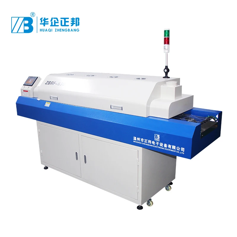 

SMT Factory ZBRF830 Automatic Reflow Oven 8 Zones Up4 Down 4 Hot Air Reflow Soldering Machine For PCB Circuit Production