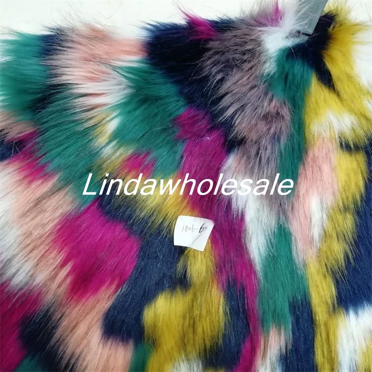 Faux fur fabric,Jacquard plush multi-color rainbow faux fur fabric,fabric upholstery,felt cloth,170cm*90cm(one yard)/pcs