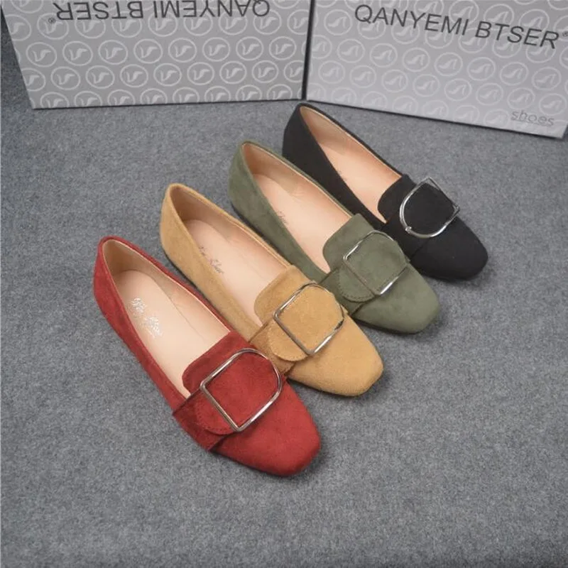 

New Spring Summer Women Flats Top quality Flat Shoes British Style Loafers Square Toe Casual Shoes large size 41-44 small size 3