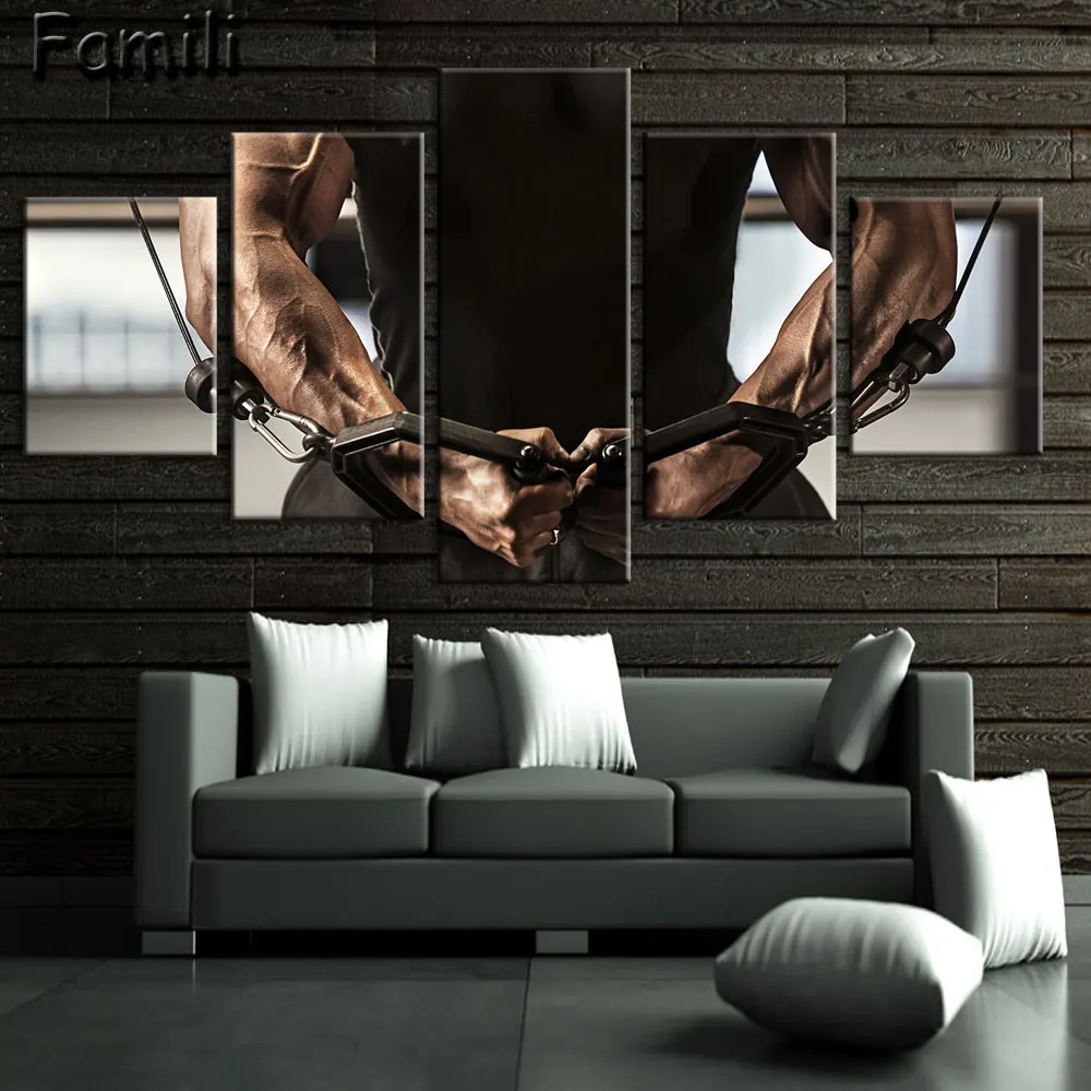 

5pcs Superstar Fitness Bodybuilder poster UnFramed Gallery wrap art print home wall decor wall picture,canvas painting
