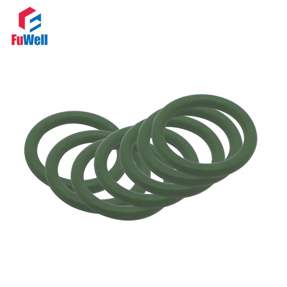 

10pcs 3mm Thickness Green FKM O-ring Seals 32/33/34/35/36/37/38/39/40/41/42mm OD Fluorous Rubber O Rings Hole Sealings Gasket