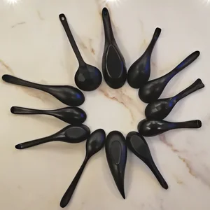 أدوات المائدة من الميلامين ملعقة شوربة بلاك فروست ، ملعقة صدفة السلحفاة ، أدوات المائدة المنزلية للمطعم ، A5 أفضل 12 أدوات مائدة الميلامين مبيعا - رقم 11