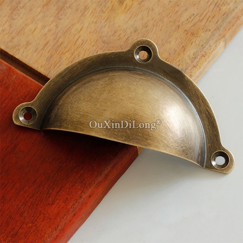 Retro Vintage 20PCS European Antique Brass Shell Handles Cupboard Drawer Cabinet Pulls Furniture Handles and Knobs image 5