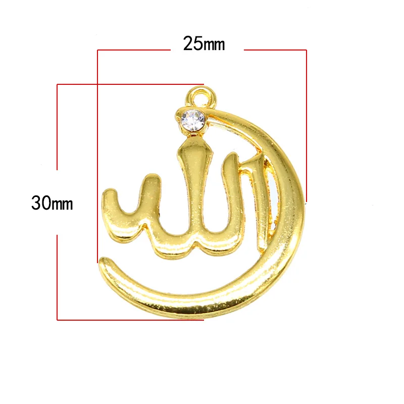 6 pièces dame arabe doré musulman dieu islamique Allah pendentif à breloque collier accessoires bijoux Ramadan bricolage cadeau