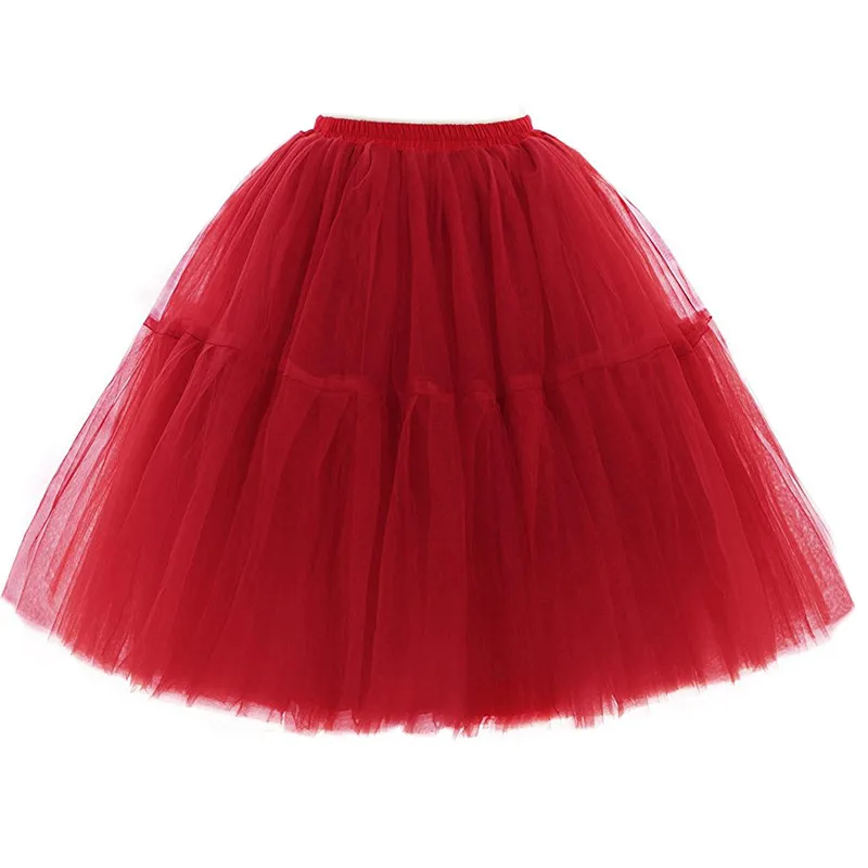 FOLOBE 5 Layers Vintage Dancewear Celebrity Tulle Skirts Womens Skirt Princess Adult Tutu Ball Gown Summer Style Faldas Saias