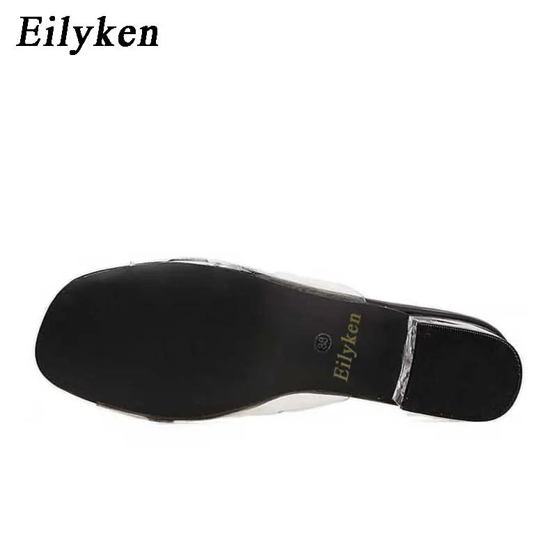 Eilyken PVC Jelly Crystal pantofole Open Toed tacchi alti donna pantofole tacco trasparente sandali tacco quadrato Zapatos