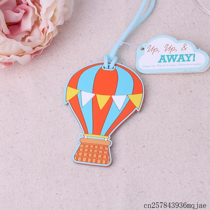 100pcs Hot Air Balloon Travel Luggage Tags Wedding Gift Name Bag Card Holder Bag Suitcase Labels for Party Favors