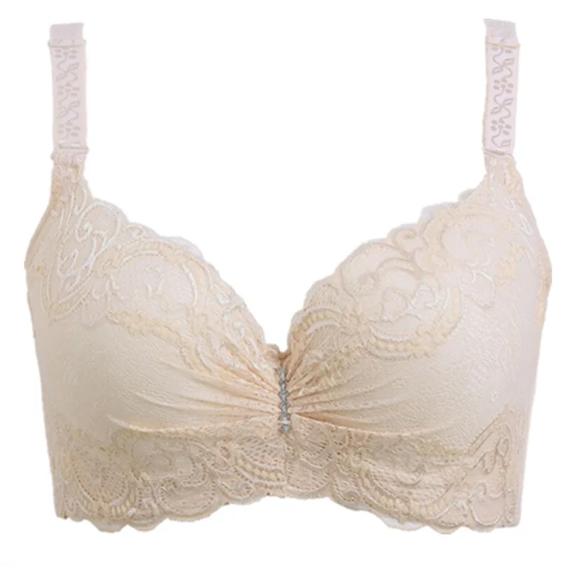 Fashion Lace Bra Thin Cup Push Up Bra plus Size C D Cup Sexy Women Underwear Brassiere Gather Bralette Lingerie Modis Lady