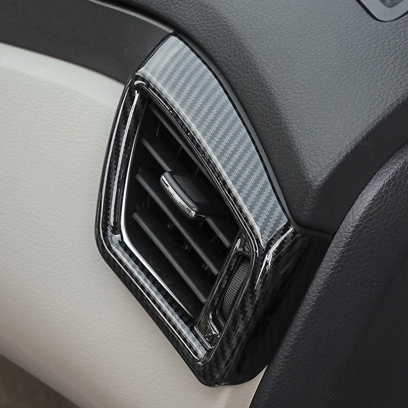 For Nissan QASHQAI J11 LHD Styling ABS plastic Carbon Fiber Print Interior Front Air Vent Outlet Cover Trim 2015 2016-2019 2020