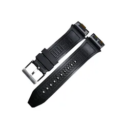 for LG Urbane 2 LTE w200 Watch in Black/White Watchband Watch Strap Plastic Rubber Straps