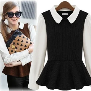 

Free shipping The new 2014 removable doll atmosphere quality stitching wool shirt collar college
