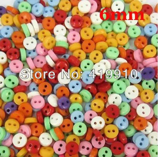 Free shipping -600 Pcs Random Mixed 2 Holes Resin Sewing Buttons Scrapbooking 6mm Knopf Bouton M0297