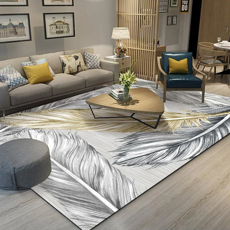 

Nordic simple household carpets for living room Bedroom bedside Multi-function carpet Crystal velvet printed soft Rug Home Decor