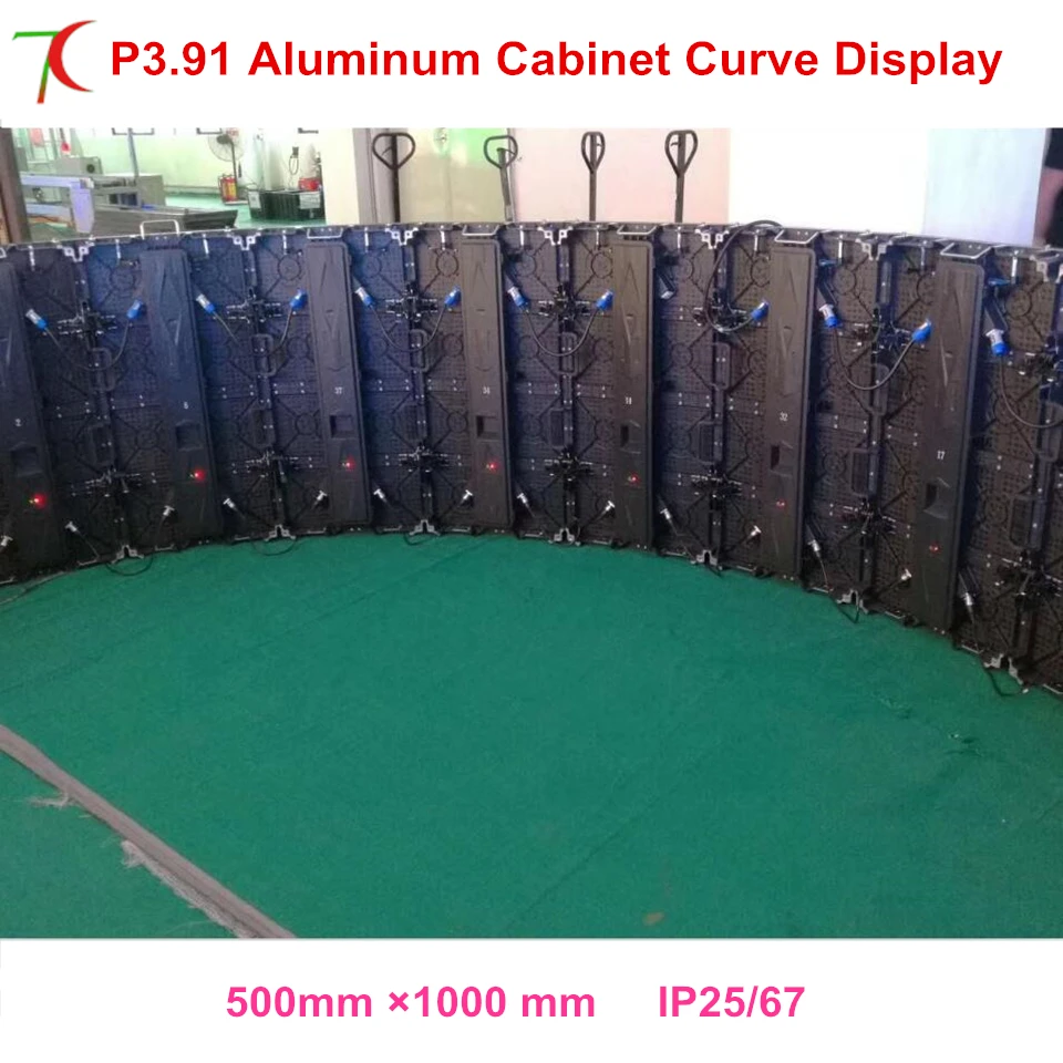 

Curve display P3.91 indoor full color aluminum cabinet rental screen P3.91 rgb smd dot matrix hub75 video display