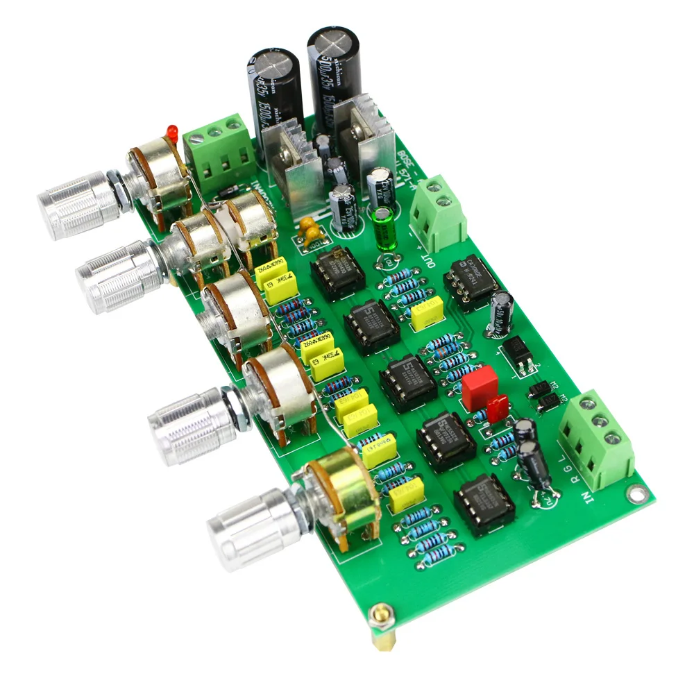 GHXAMP Subwoofer Preamplifier Filter Board TL072 Tone Low Pass AWCS Dynamic Equalization 5.1 Sub Amplifier Single-ended output