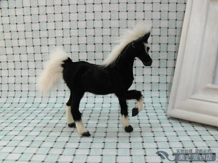 

mini simulation black horse toy lifelike horse model gift about 11x4x10cm