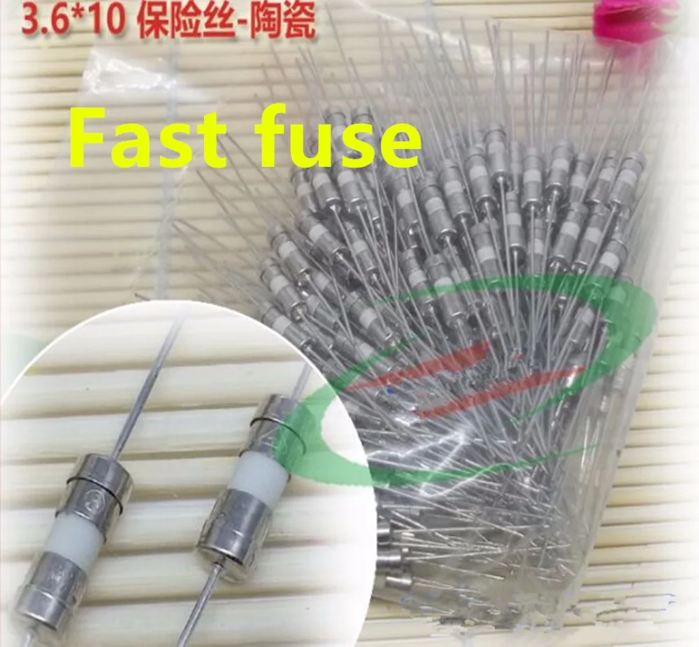 3.6*10 mm 1A Fast fuse with lead ceramic F1A new and original 250V 200pcs/lot