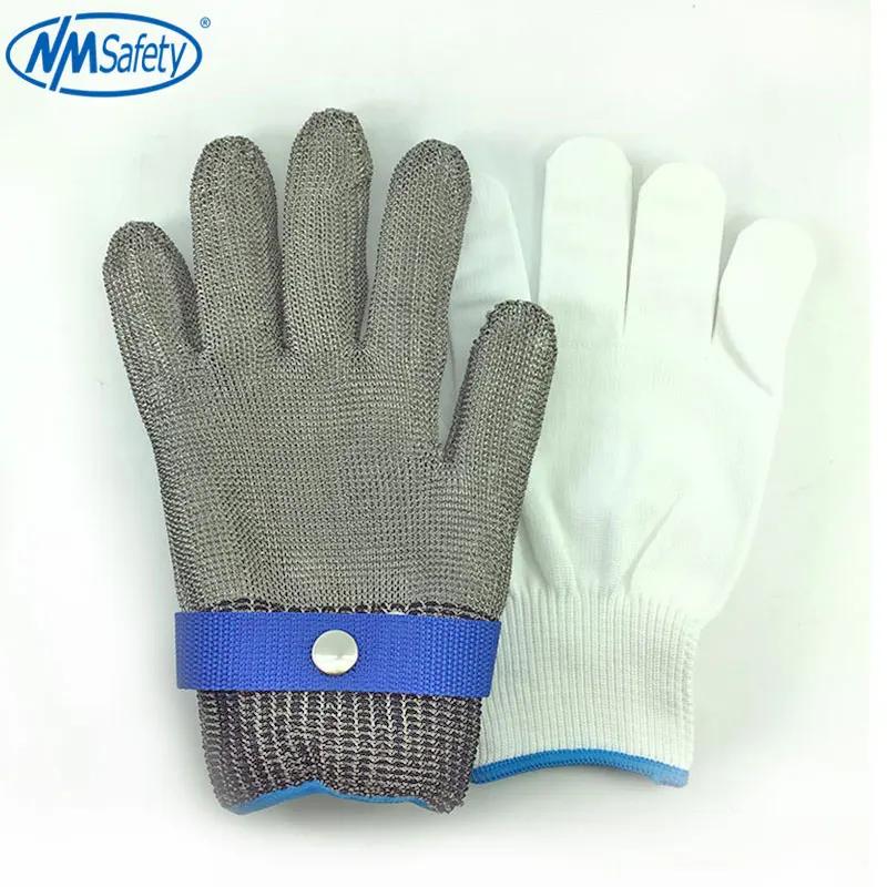 NMSafety Hig quality Safety Cut Proof Protect Glove 100% Stainless Steel Metal Mesh Butcher Gloves