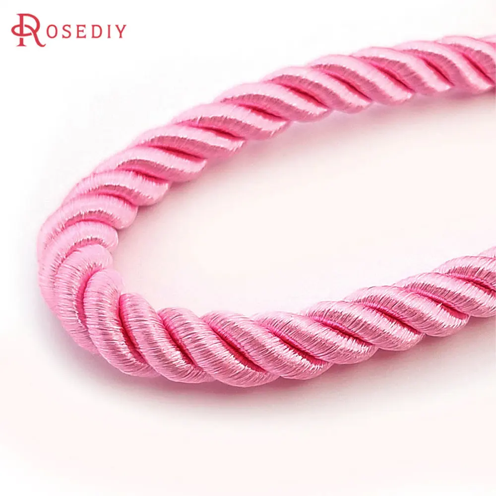 Wholesale 5 Meter Diameter 8mm Polyester Three Strands of Twisted Cords Diy Jewelry Accessories - Multicolor Optional (FP1001)