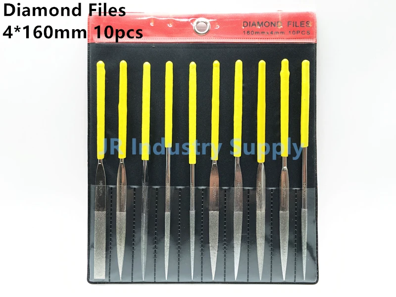 

Jrealmer 10pcs Assorted Best Diamond Needle File Set Sharpening 4x160mm Jeweler Diamond Gringding Carving Craft Tool Metal