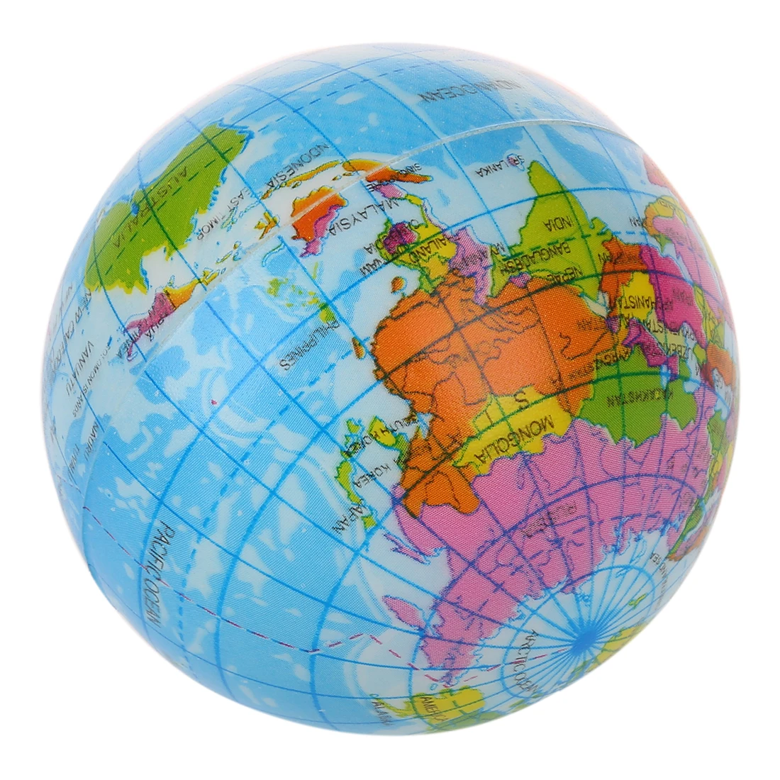 6 pçs/lote 7.6cm / 3 "mini espuma anti stress alívio bouncy bola planeta globo mundo mapa da terra ensino geografia mapa crianças brinquedo presentes