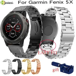 Stainless Steel Watch Band Strap For Garmin Fenix 5X 5x Plus for Garmin Fenix 3 3 HR 26mm Metal Replacement smart wristStrap new