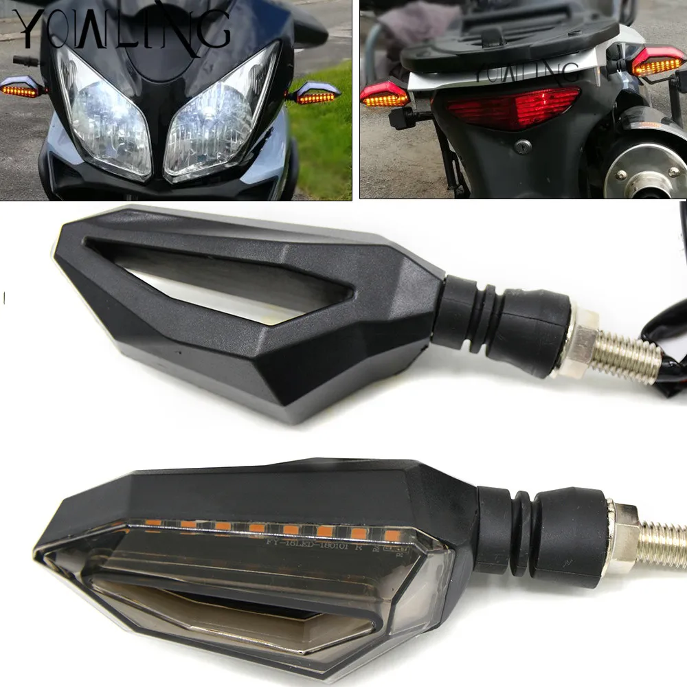 

Motorcycle Turn Signals Light LED Flowing Water Blinker Flashing Lights Tail Lamp Indicators FOR BMW F800GT F800R F800S F800ST