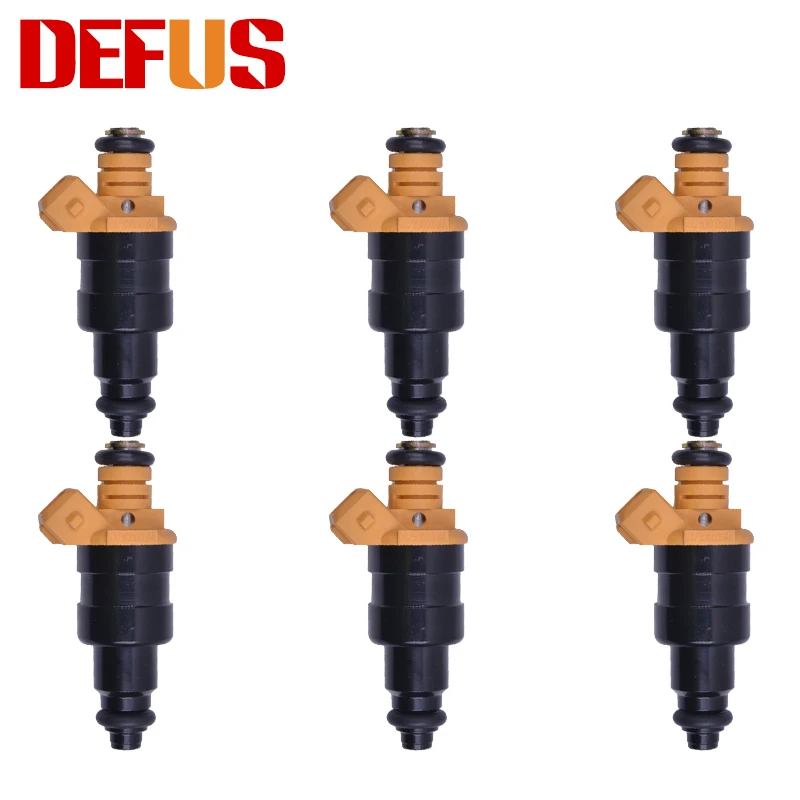 6X Bico DEFUS Fuel Injector Nozzle For golf glx 2.0 8V Injection Petrol Gasoline High Performence 2 Holes Yellow