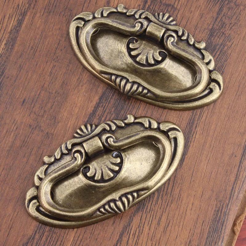 cheaper good rustico vintage drop rings drawer shoe cabinet pulls knobs antique bronze unfold install furniture door handles