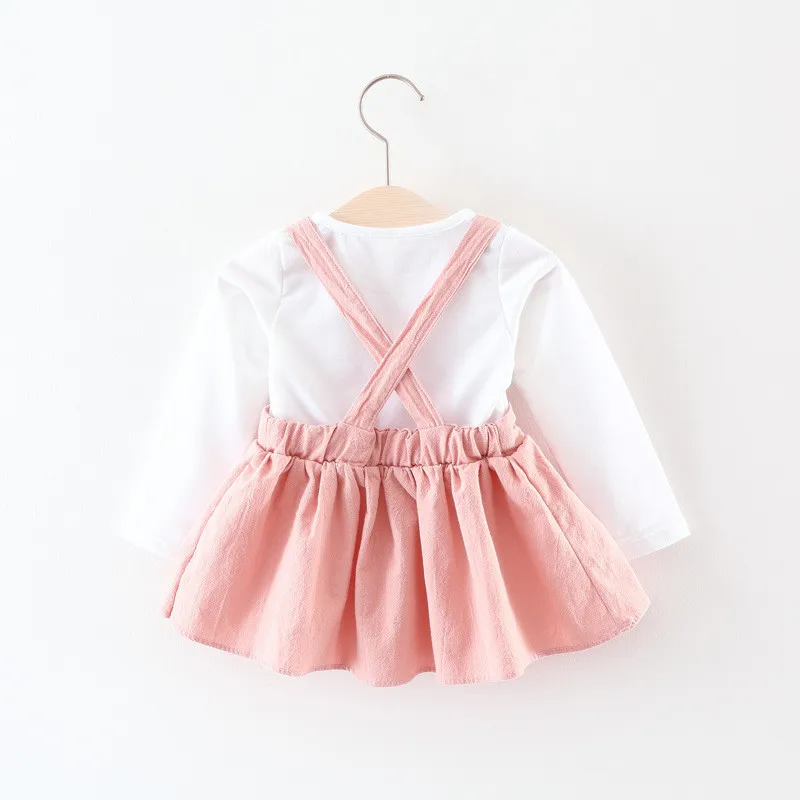 Lawadka 9-24M Spring Autumn Cute Rabbit Ear Baby Dress For Girls Cotton Cartoon Baby Girls Party Dress Princess Infant Clothes