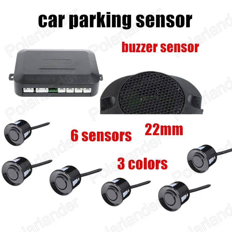 

Car Parking sensor 6 sensors Buzzer Backup Radar Detector System Reverse Sound Alarm indicator 3 colors no display