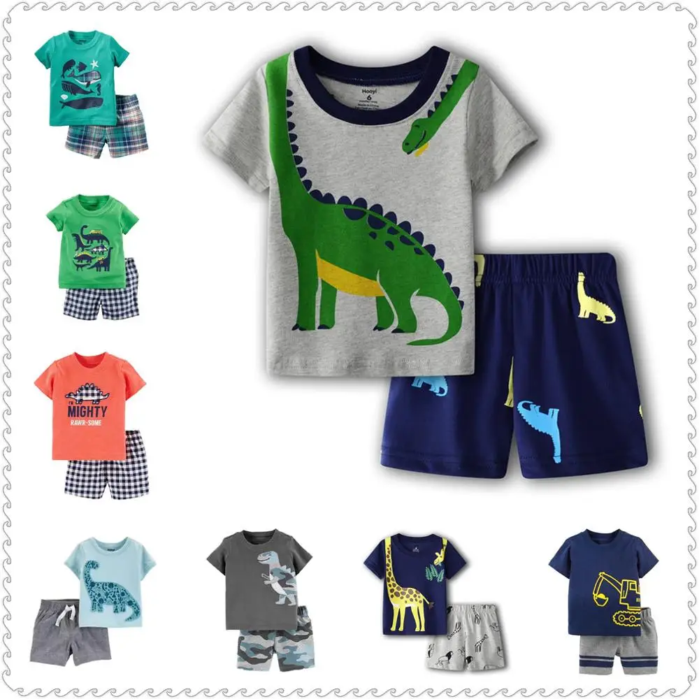 Dinosaur Baby Boys Summer T-Shirts + Shorts Pants 2-Pieces Clothing Set Boy Outfit Cotton 6 9 12 18 24 Month