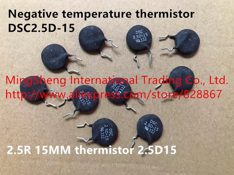 Originele nieuwe 100% negatieve temperatuur thermistor DSC2.5D-15 2.5R 15mm thermistor 2.5D15 (Spoel)