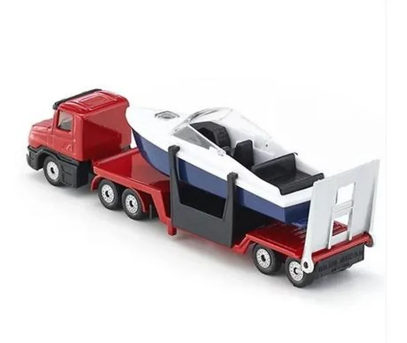 1:87 alloy construction vehicles, high simulation flatbed plus yacht, SIKU-U1613 model, free shipping