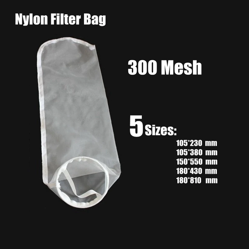 1pc 5Sizes 300Mesh Nylon Filter Bag Aquatic Animals Mesh Bag Wine Paint Coating Filtration Micron Filter Bag Anti Static Oil