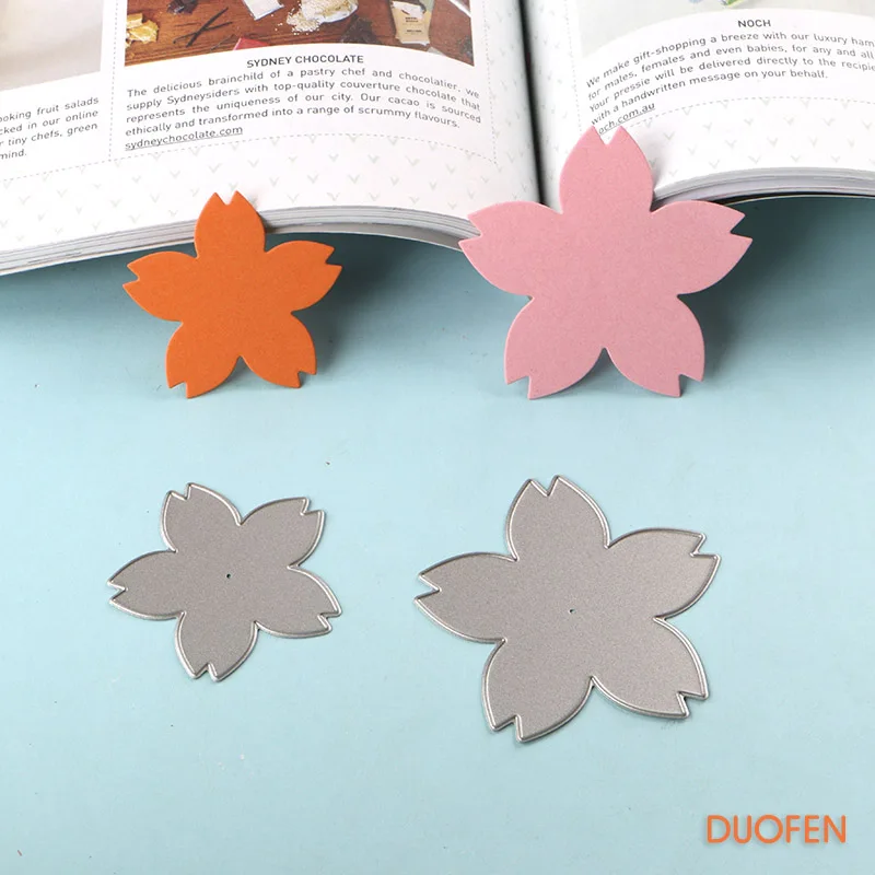 020204 2pcs Cherry floral petals stencil metal Cutting dies for DIY papercraft project Scrapbook Paper Album greeting card