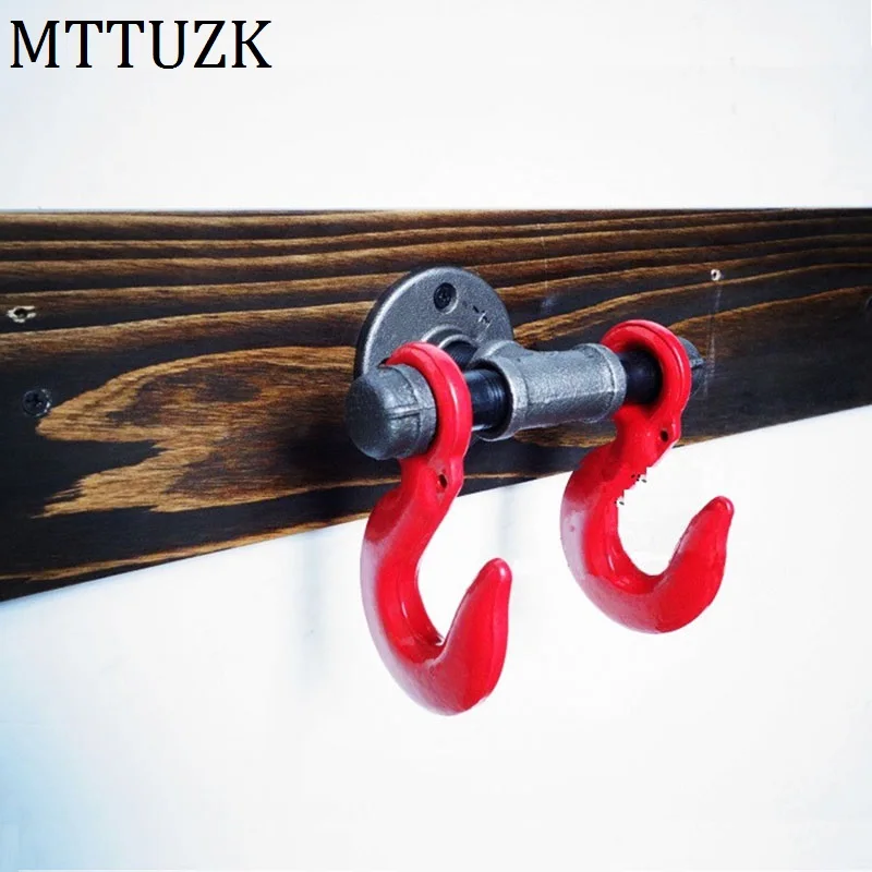 MTTUZK Black Industrial wind cast iron hook Vintage style coat hook Creative wall Robe hook in wall mounted Kitchen hooks