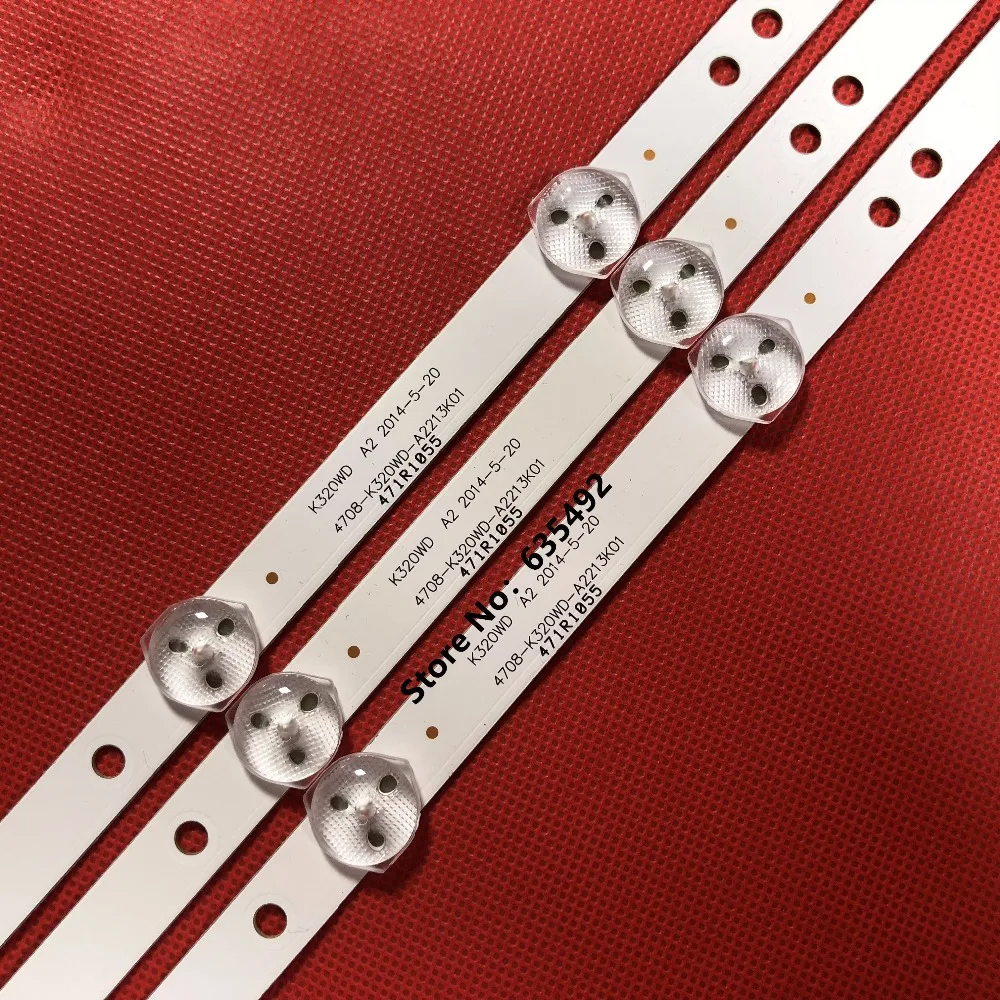 شريط الإضاءة الخلفية LED ل 4708-K320WD-A2213K01 A4213K01 AOC LE32M3570 32LE3181 32LE5161D 32LE5181D 32LE7181D DEXP H32B7200T ، جديد