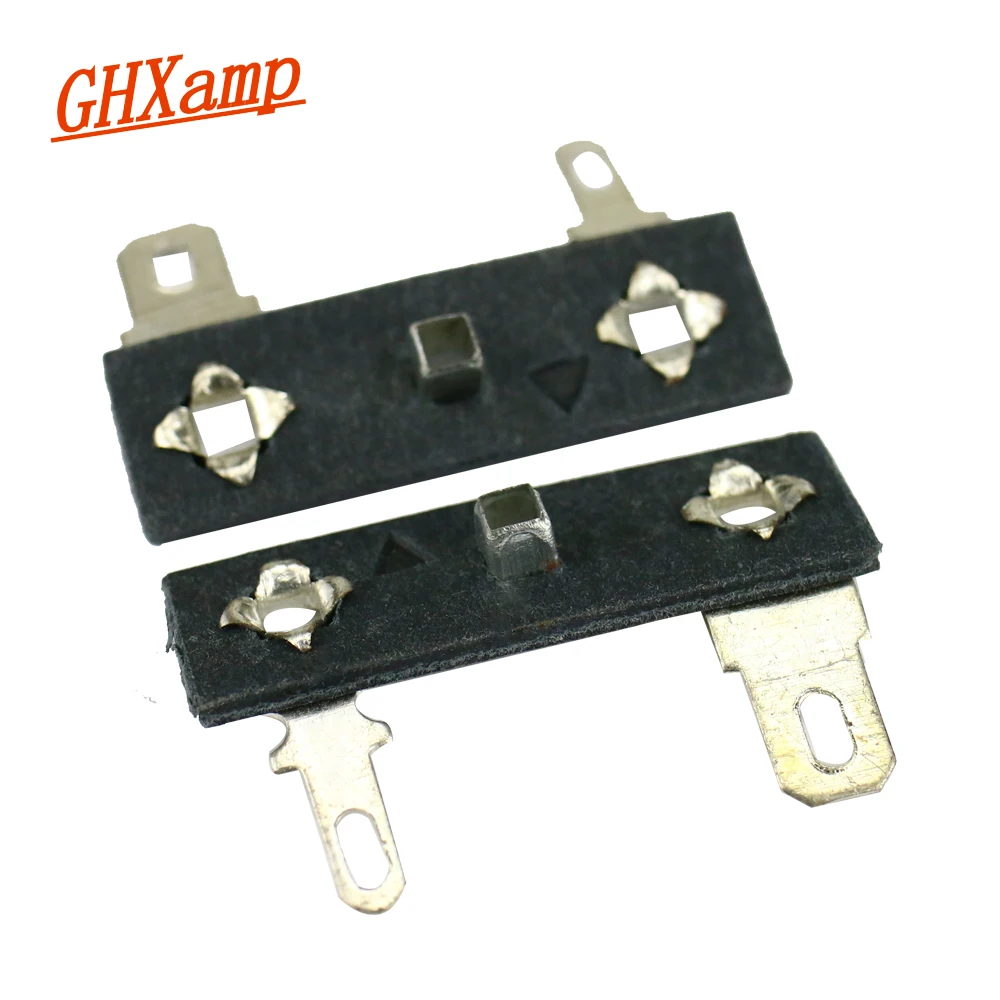 GHXAMP 2-pin Speaker Cable Lugs Soldering Horn Lead Tab Copper Silver Plated Lead Terminal Lug Horn Soldering Lug 2PCS