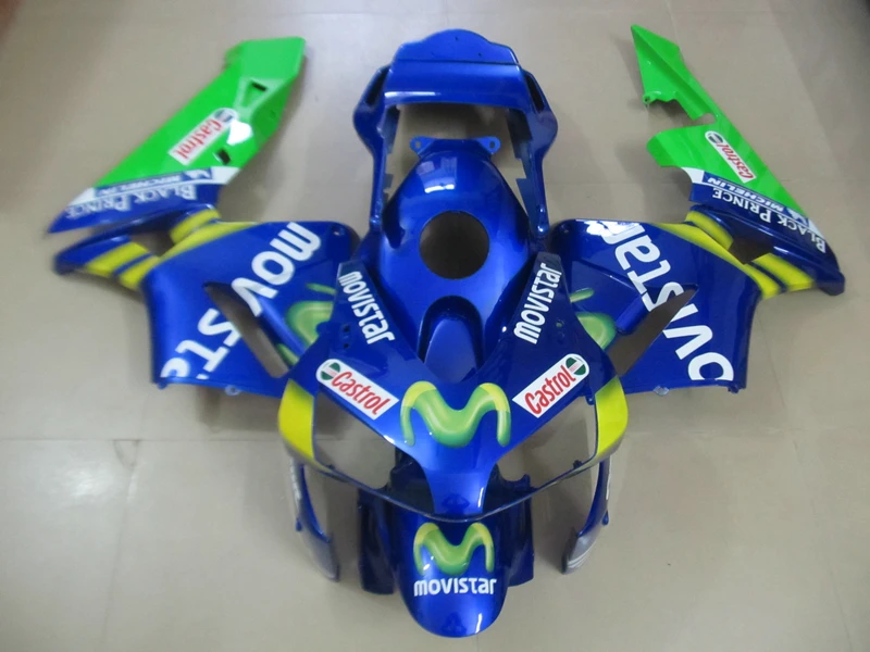 Injection mold bodywork fairing kit for Honda CBR600RR 03 04 blue green movistar plastic fairings set CBR 600RR 2003 2004 CF26