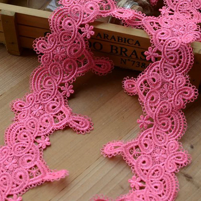 10Yards Vintage 3 Colors Embroidered Trimming Lace Trim Water Soluble Decor DIY Lacework For Garment Scrapbooking