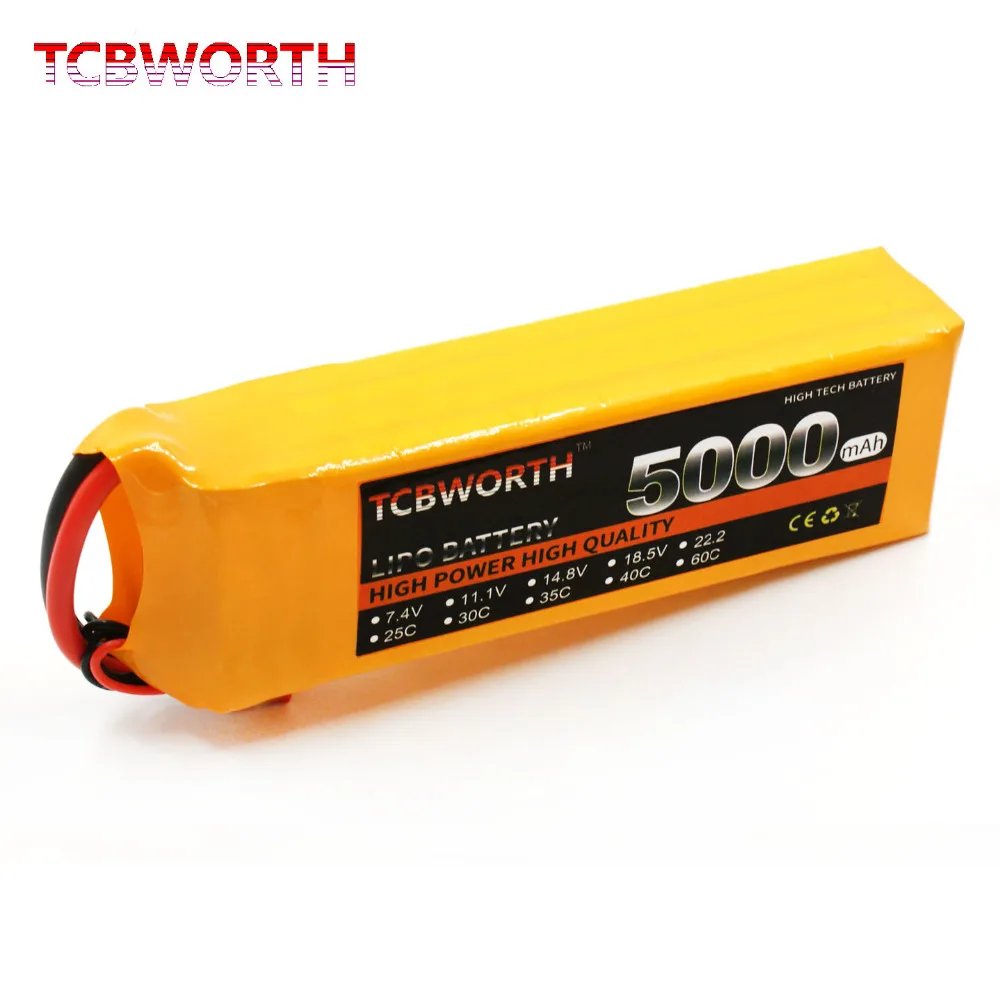 TCBWORTH 4S RC Helicopter LiPo Battery 14.8V 5000mAh 35C For RC Quadrotor Airplane AKKU Drone Car Truck 4S Batteries LiPo AKKU