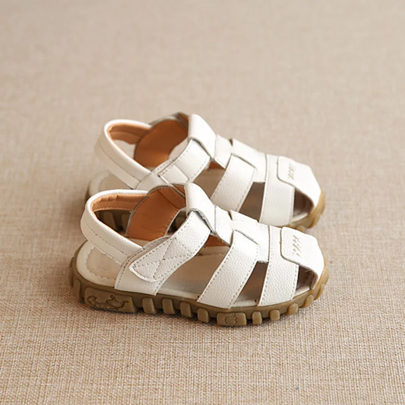 New Spring Summer Shoes Boys Soft Leather Sandals Baby Boys Summer Prewalker Soft Sole Genuine Leather Beach Sandals CSH130