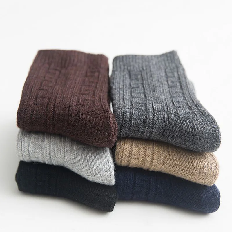 new fashion winter thick young boys solid warm socks 30%wool 4pair/lot students Teenagers new high quality