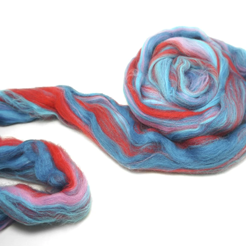 Extra Fine colour mixture Merino Wool Blended wool roving fiber 50G Perfect in Wet and needle Felting  Y06