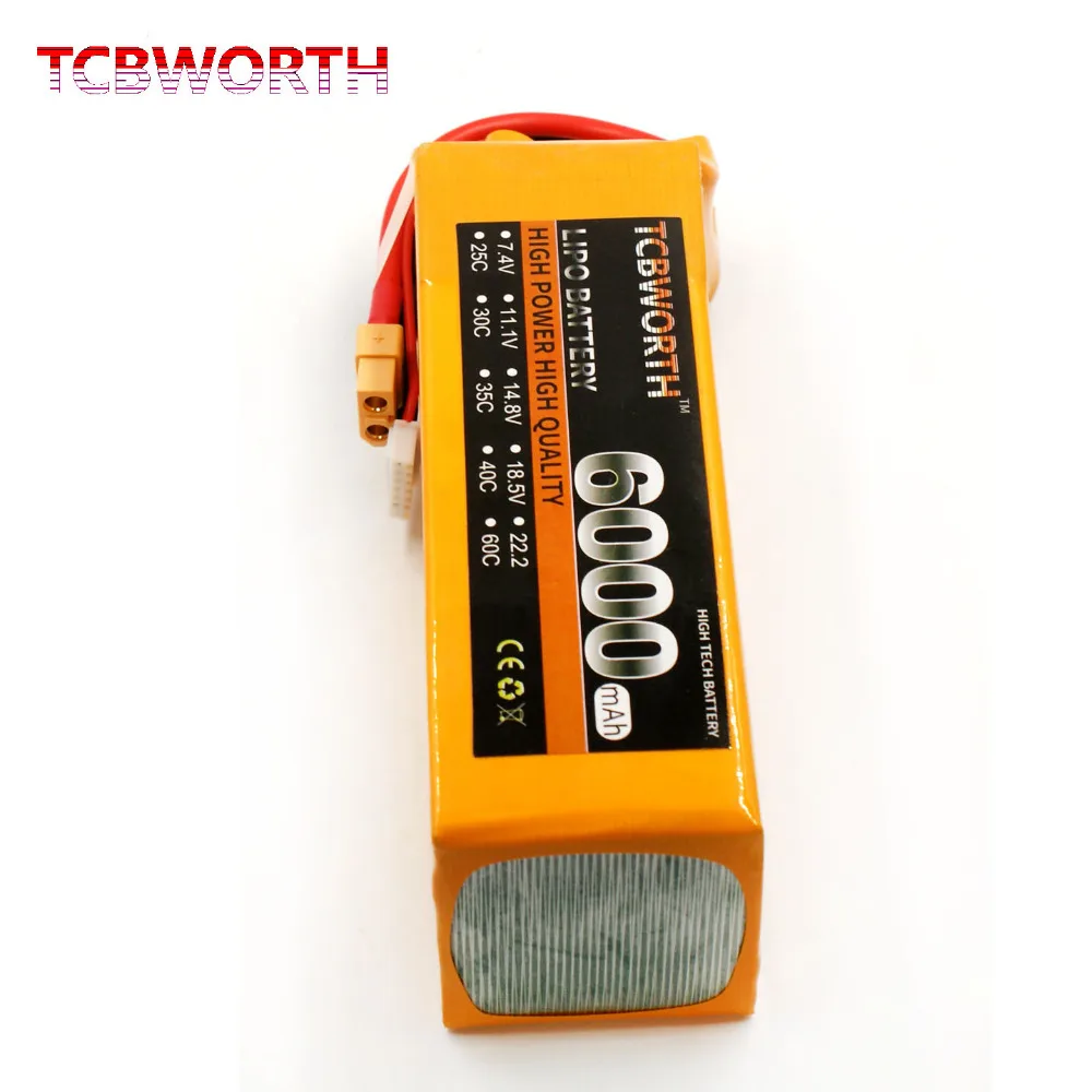 TCBWORTH 6S 22.2V 6000mAh 30C RC samolot akumulator LiPo do helikoptera RC Quadrotor samochód Drone akumulator litowo-jonowy