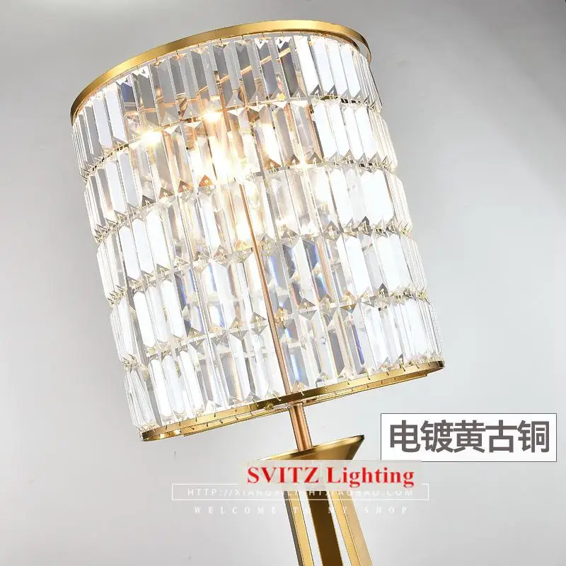 Art salon 120cm crystal Floor Lamp for Model Room Hotel Lobby Living Room Crystal Floor light home office work table desk light