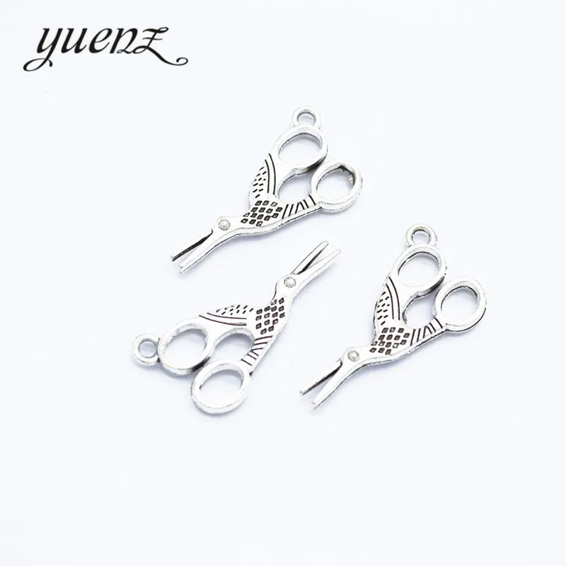 YuenZ 15 pcs Antique Silver color Bird shaped Scissors Charms Metal Pendant Fit DIY bracelet necklace earring 26*14mm J329