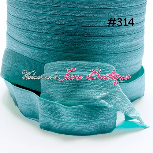 

Colored fold over elastic 100 yards per lot, #314 aqua elastic ribbon bands