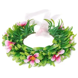 Guirnalda verde para niña y mujer, accesorios para el cabello, tocado de aro Floral, suministros de fiesta de Moana, corona de flores, Día de San Patricio